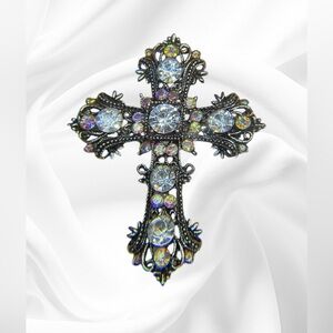 Cross Pin/Brooch Stunning ABS Sparkling Crystals